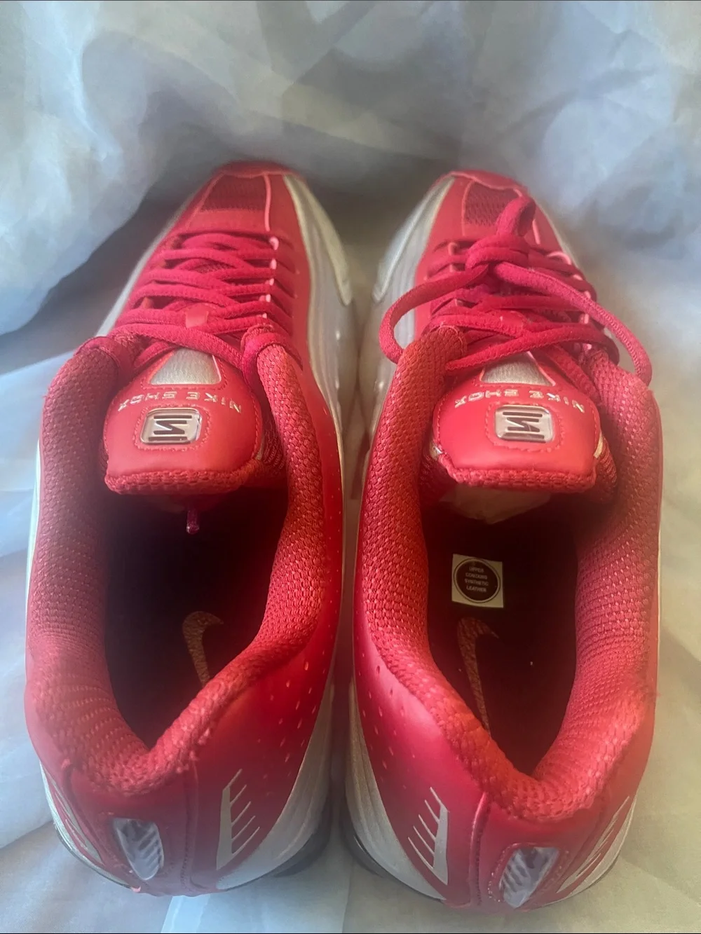 Nike Red and White Shox Retro Running Shoes